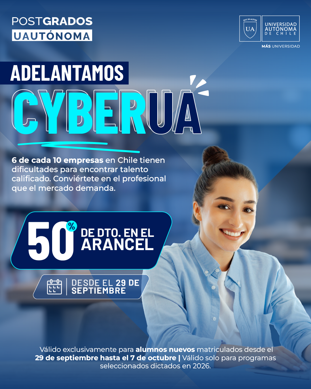 Adelantamos Cyber UA: 50% de descuento en el arancel desde el 29 de septiembre